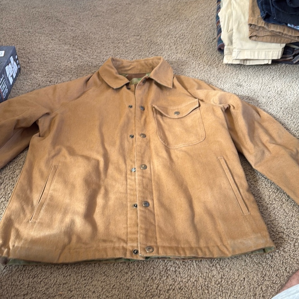 Taylor Stitch x Gear Patrol reversible duck/ waxed canvas camp jacket